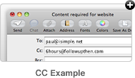 FollowUpThen Example Screenshot - Using TO